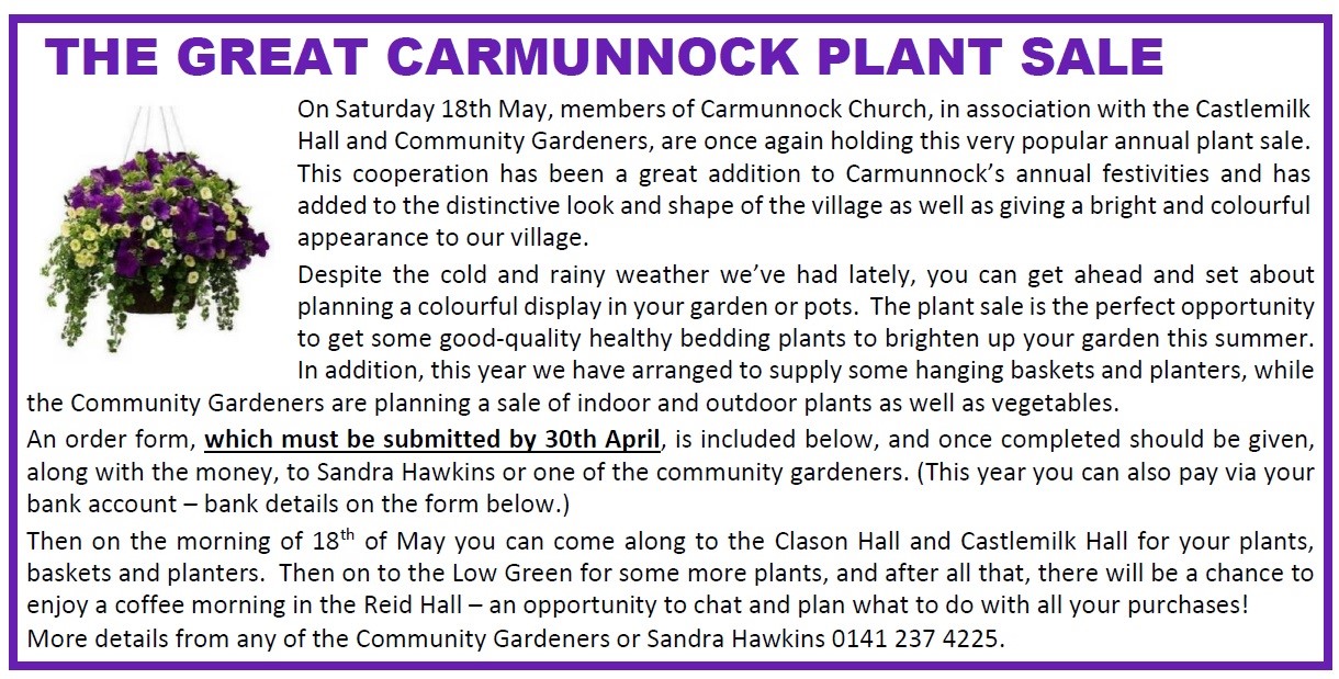 Carmunnock Plant Sale 2024