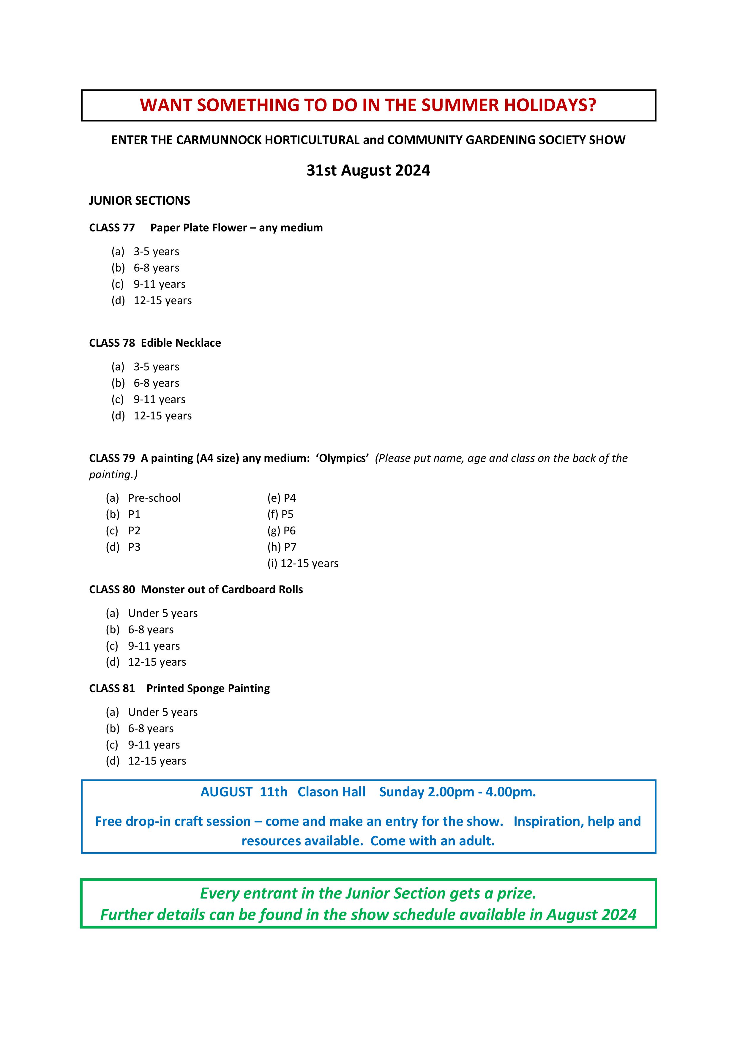 Children's Craft Session 2024