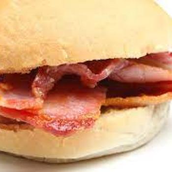 Bacon buttie and Christian Aid
